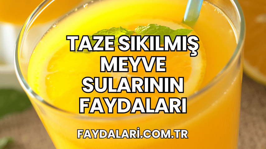 Taze Sıkılmış Meyve Sularının Faydaları