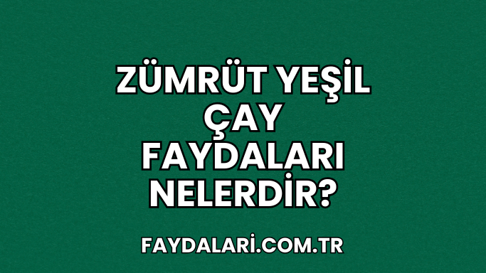 Zümrüt Yeşil Çay Faydaları Nelerdir?