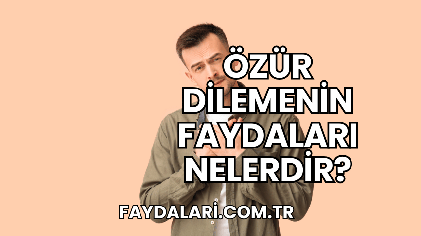 Özür Dilemenin Faydaları Nelerdir?