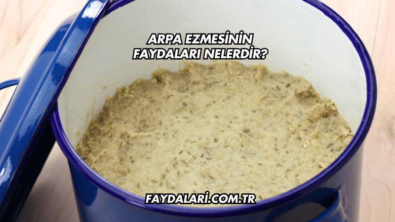 Arpa Ezmesinin Faydaları Nelerdir?